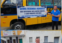 Serra Redonda recebe dois novos veículos para reforçar os serviços públicos. Chicão agradece a Caio e Wellington Roberto