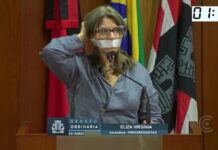 VÍDEO: Com faixa na boca, Eliza Virgínia reage à decisão judicial e denuncia tentativa de silenciamento