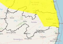 101 cidades da Paraíba estão sob alerta de chuvas intensas até a sexta-feira (13)