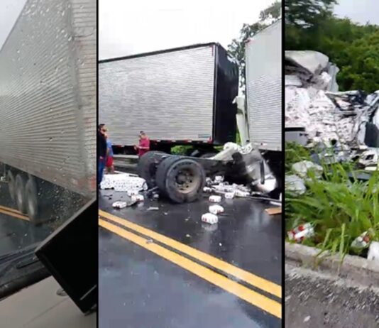 Colisão de carreta bitren e caminhão deixa um morto e outro ferido, na BR-116, em Cachoeira dos Índios