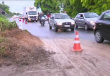 Deslizamento interdita parcialmente BR-230 entre João Pessoa e Cabedelo após fortes chuvas