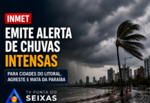 Inmet emite de chuvas intensas para cidades do Litoral, Agreste e Mata da Paraíba