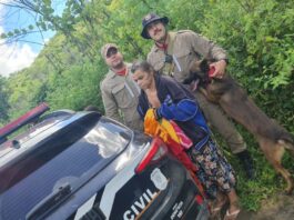 EM AROEIRAS: Polícia Civil e Corpo de Bombeiros localizam mulher desaparecida em área rural
