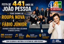FESTA DE 441 ANOS DE JOÃO PESSOA TERÁ SHOWS DE ROUPA NOVA E FÁBIO JÚNIOR