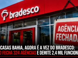 Bradesco fecha 324 agências e elimina 2,4 mil postos de trabalho