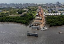 Trecho da obra da Ponte do Futuro é embargado após fiscalização